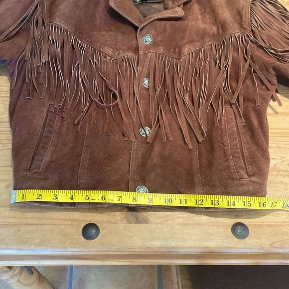 SOLD SOLD SOLD‼️‼️‼️Brown Leather Fringe Jacket - Picture 6 of 15